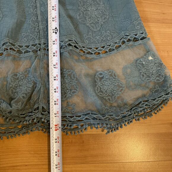 Womens Green Lace Swimsuit Coverup Embroidered V-Neck Eomenie One Size Dress Top - Picture 11 of 12